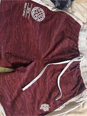 Darc Sport Maroon Swim Shorts with White Embroidery
